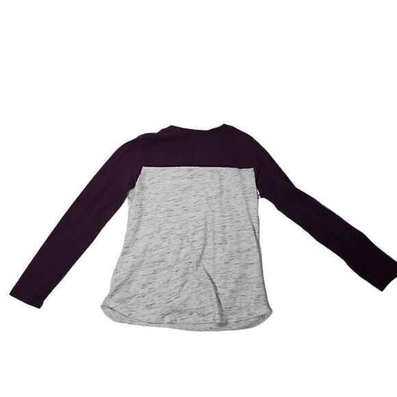 Justice Active Girls Size 10 Maroon Gray Sequin Star Long Sleeve T-shirt - Picture 2 of 4